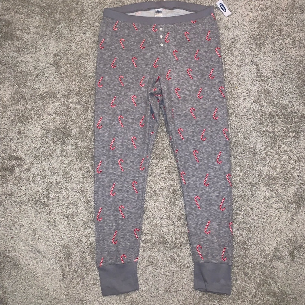 BRAND NWT Old Navy Gray Candy Cane Cropped Pants - Picture 3 of 10